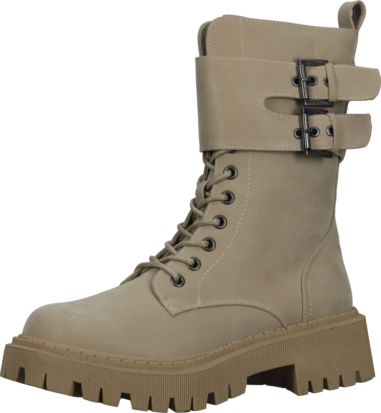 Sportliche BULLBOXER Stiefelette Schnürschuhe für Damen 173502F6S BONE Beige