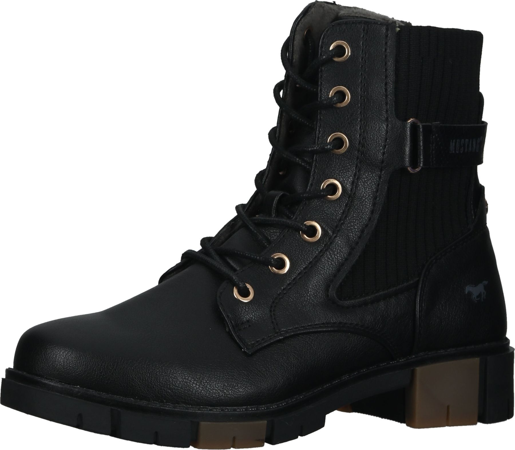 Sportliche MUSTANG Stiefelette Schnürschuhe für Damen 1443-502-9 Schwarz