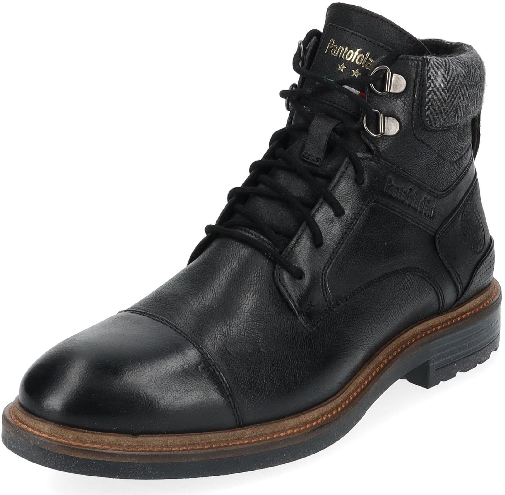 Sportliche Pantofola d´Oro Stiefelette Schnürschuhe für Herren 10233056.25Y Schwarz