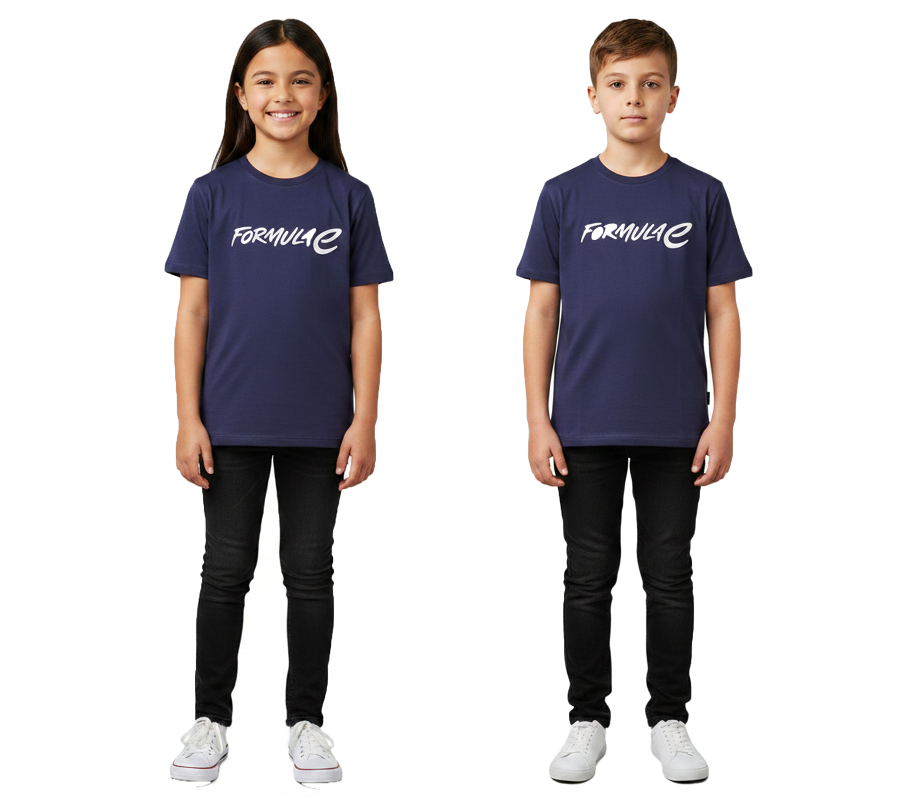 sportliches Formula E Kinder T-Shirt Kurzarm-Shirt nachhaltiges Baumwoll-Shirt mit Formula E Logo 701223582 001 Navy-Blau