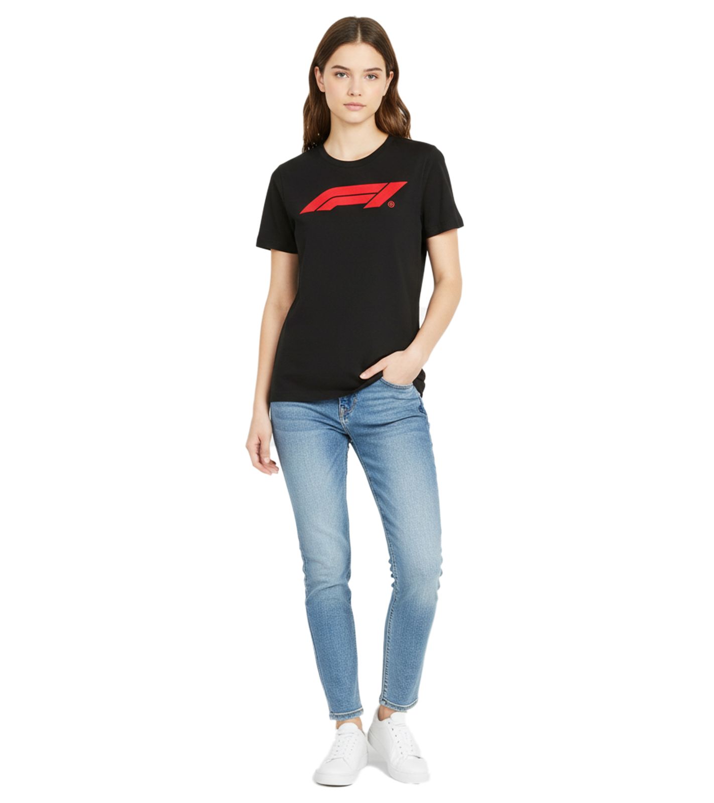 sportliches PUMA x F1 Formel 1 Motorsport Damen T-Shirt Baumwoll-Shirt F1 Klassiker 701229125 001 Schwarz