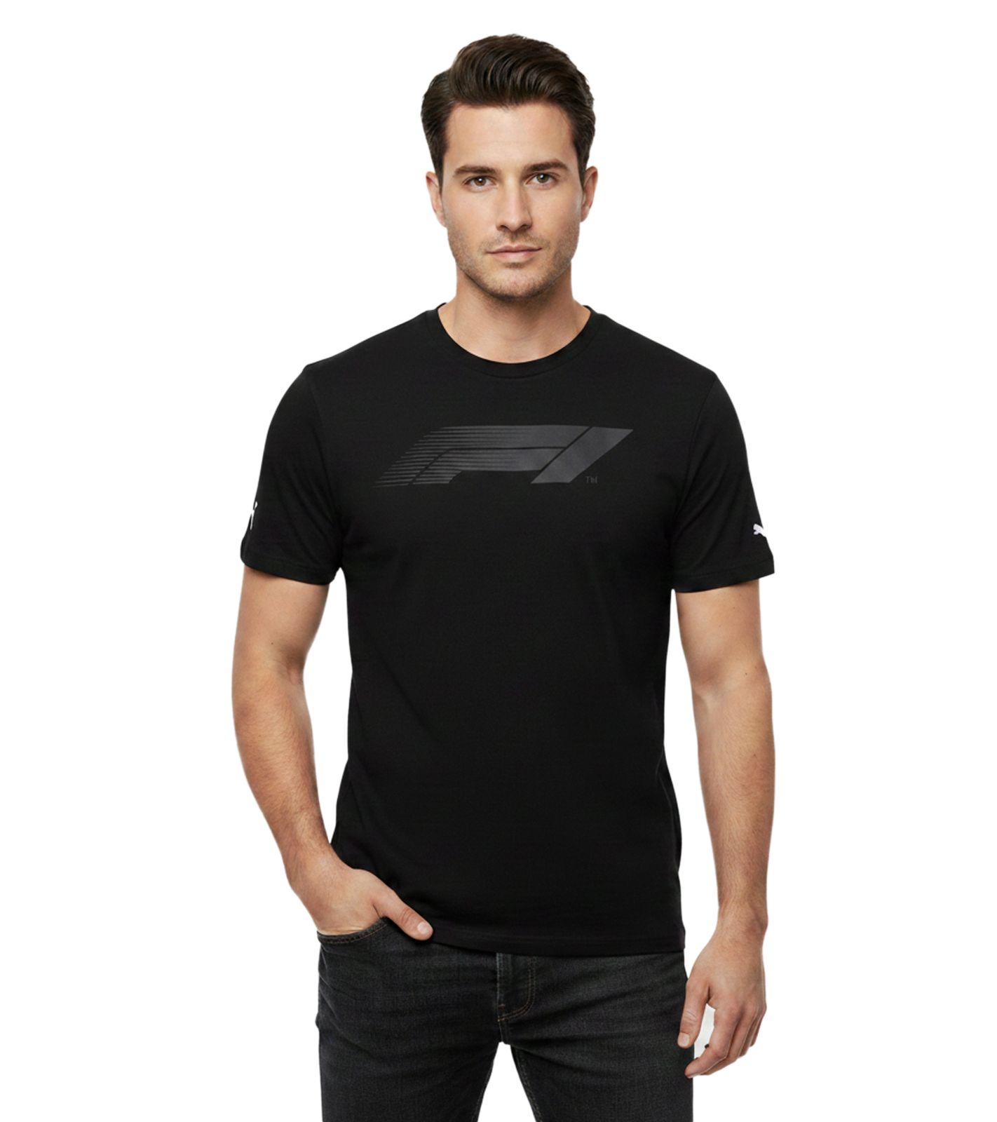 sportliches PUMA x F1 Formel 1 Motorsport Herren T-Shirt Baumwoll-Shirt F1 Klassiker 701228159 001 Schwarz