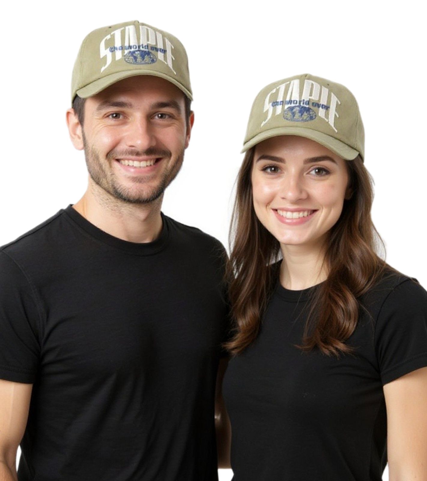 STAPLE Sage Herren Snapback-Cap mit Marken-Schriftzug auf der Front Baumwoll-Cap 2209X6993 Olivgrün