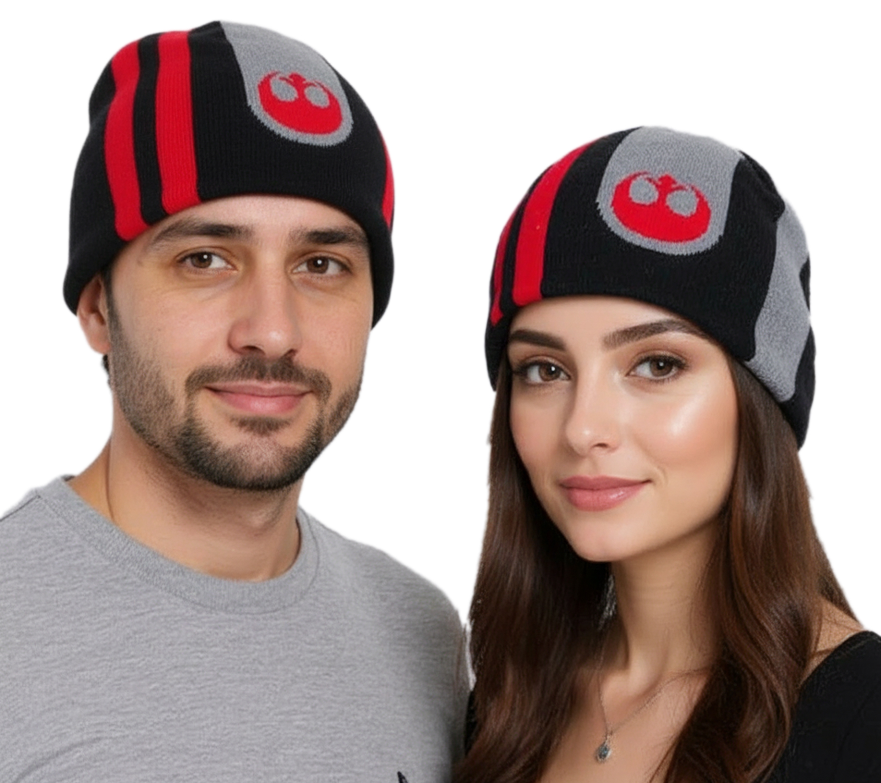 Star Wars Das Erwachen der Macht Beanie Strick-Mütze Poe Dameron KC505009STW Schwarz/Grau/Rot