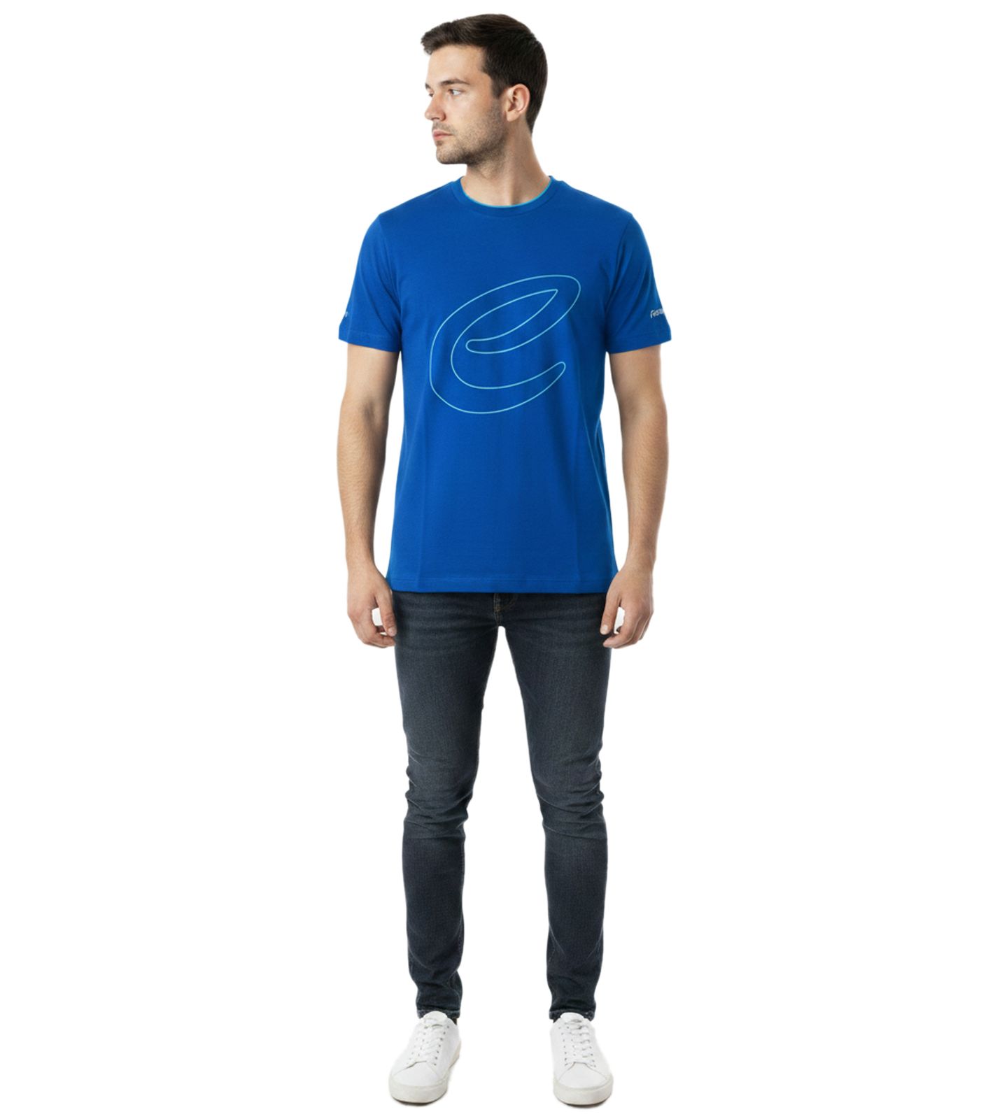 stilsicheres Formula E Herren T-Shirt nachhaltiges Baumwoll-Shirt mit Formula E Logo Sommer-Shirt Motorsport 701223608 002 Blau