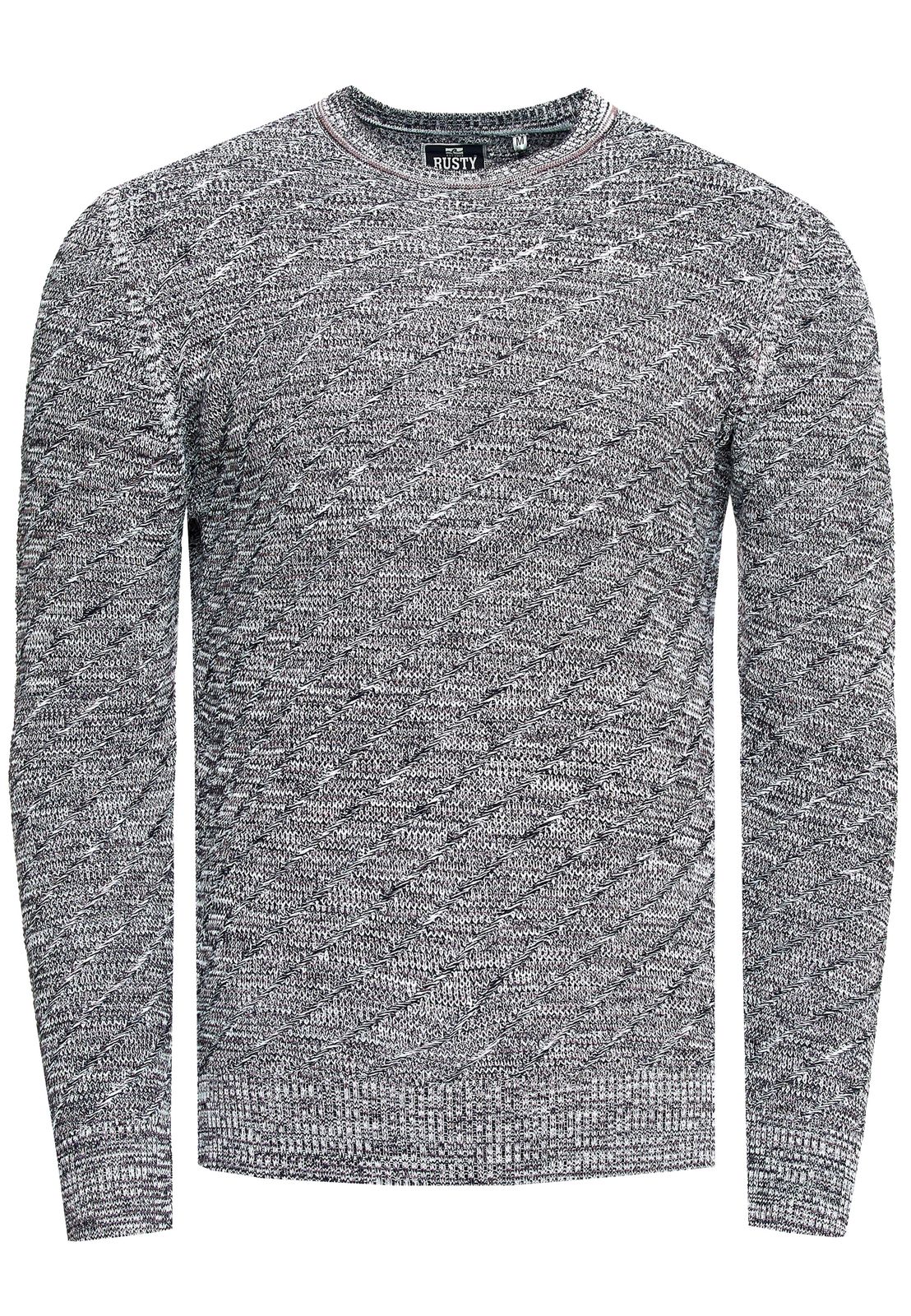 Stilvoller Herren Feinstrick-Pullover mit diagonaler Struktur Slim Fit Strick-Sweater 13381 Braun
