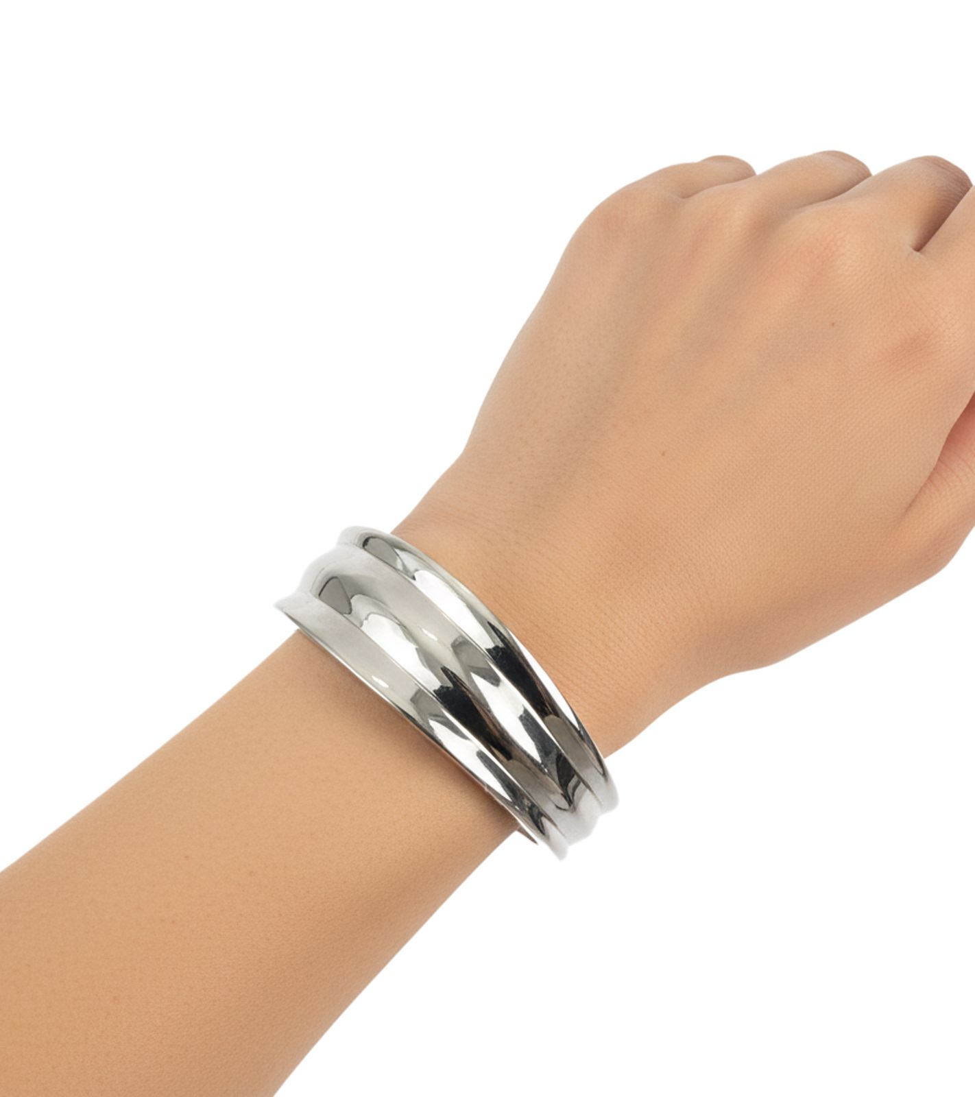 Stilvolles Calvin Klein Damen Armreif Edelstahl-Armband Arm-Schmuck Handgelenk-Schmuck Größe XS KJ4SMD0001 Silber