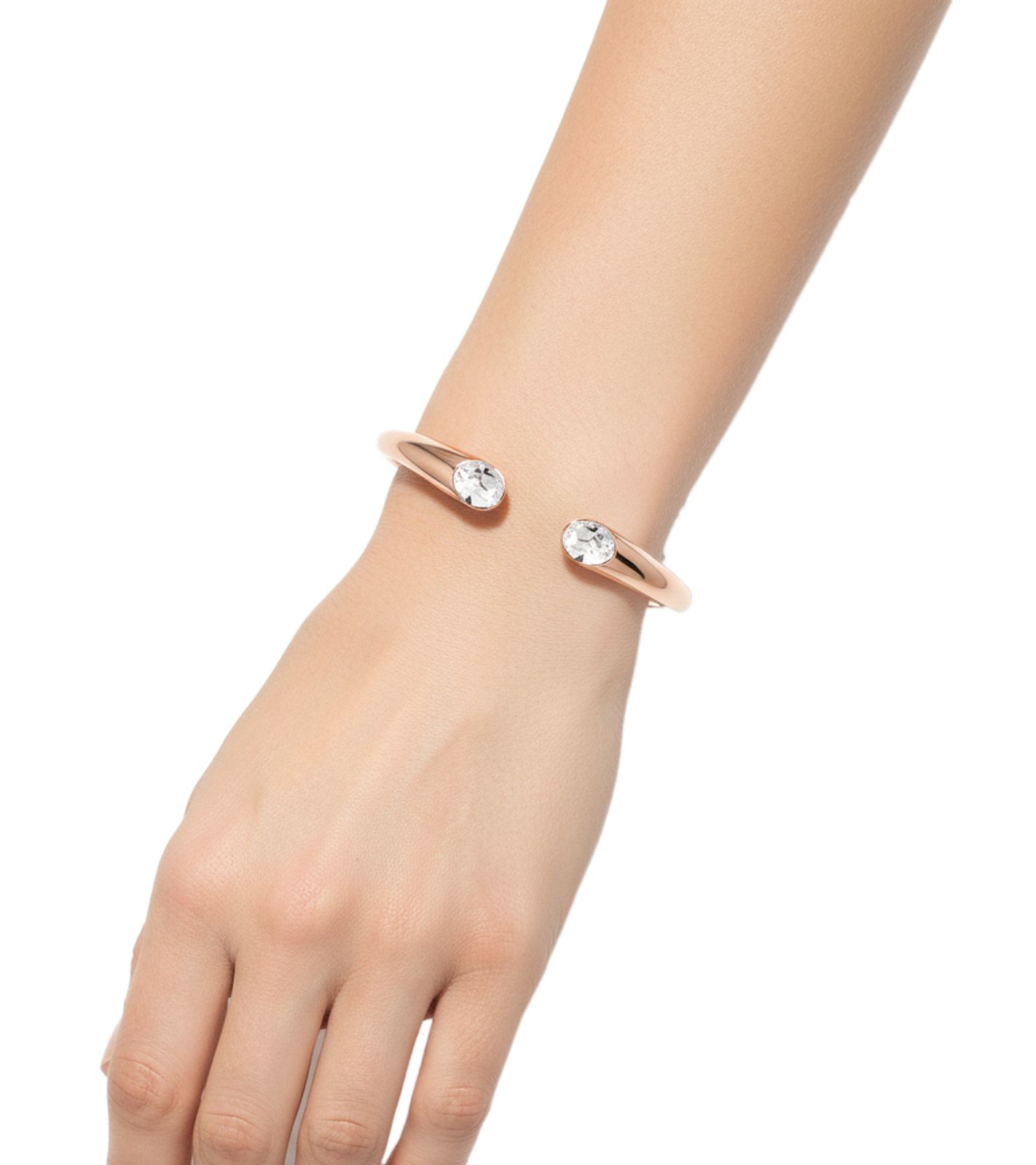 Stilvolles Calvin Klein Damen Edelstahl-Armband mit funkelnden Kristallen Arm-Schmuck Handgelenk-Schmuck Größe XS KJ8YPF1402 Rosegold