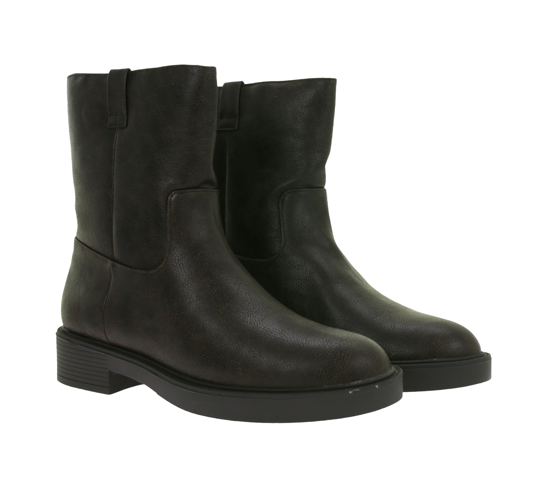 strukturierte Damen Schlupf-Stiefelette Slip-On Winter-Boots 936820 Dunkelbraun