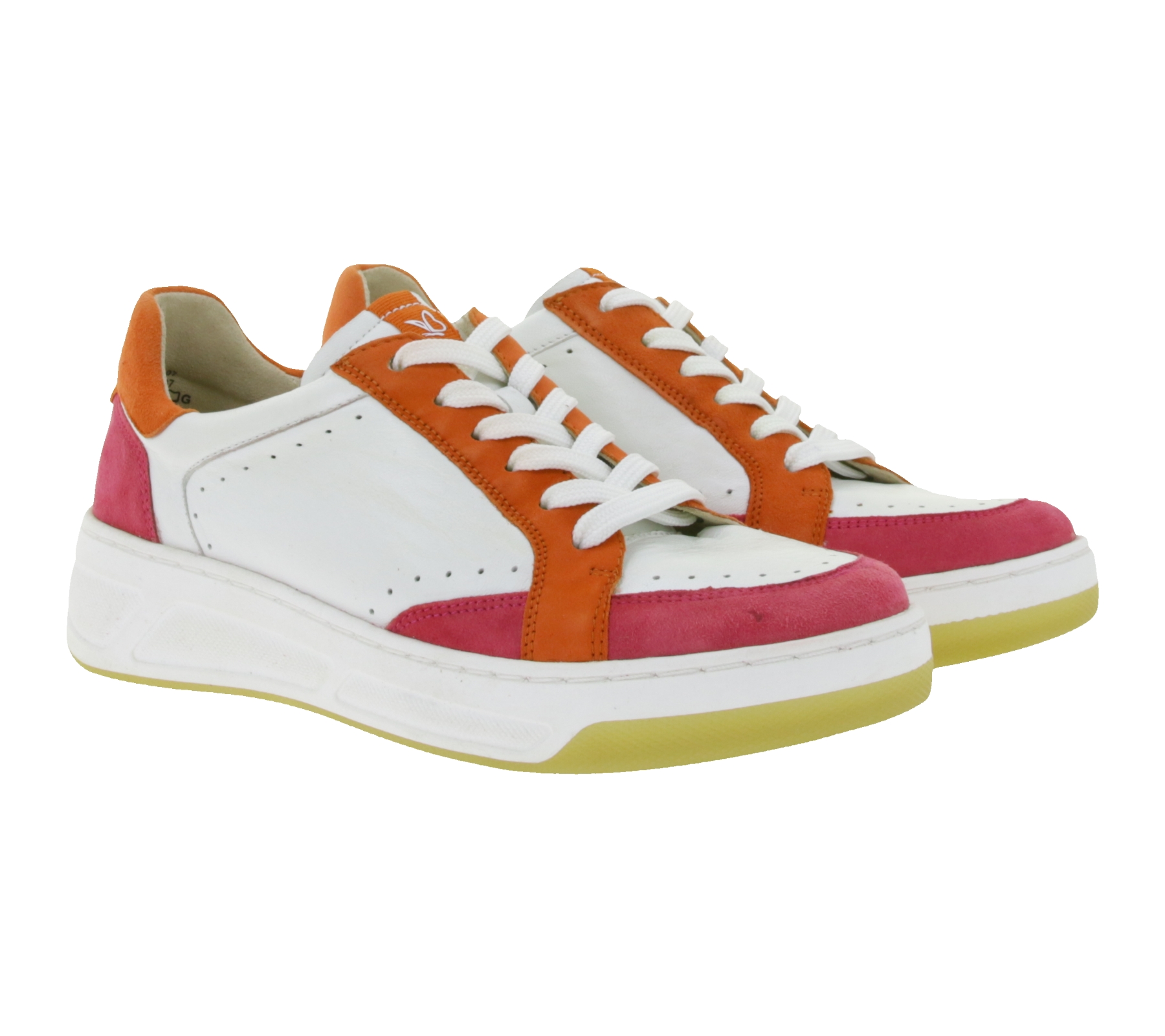 Stylische CAPRICE Damen Sneaker mit hochwertigem Leder - CAP Climo FB für optimalen Tragekomfort 9-23714-44 197 Weiß/Bunt