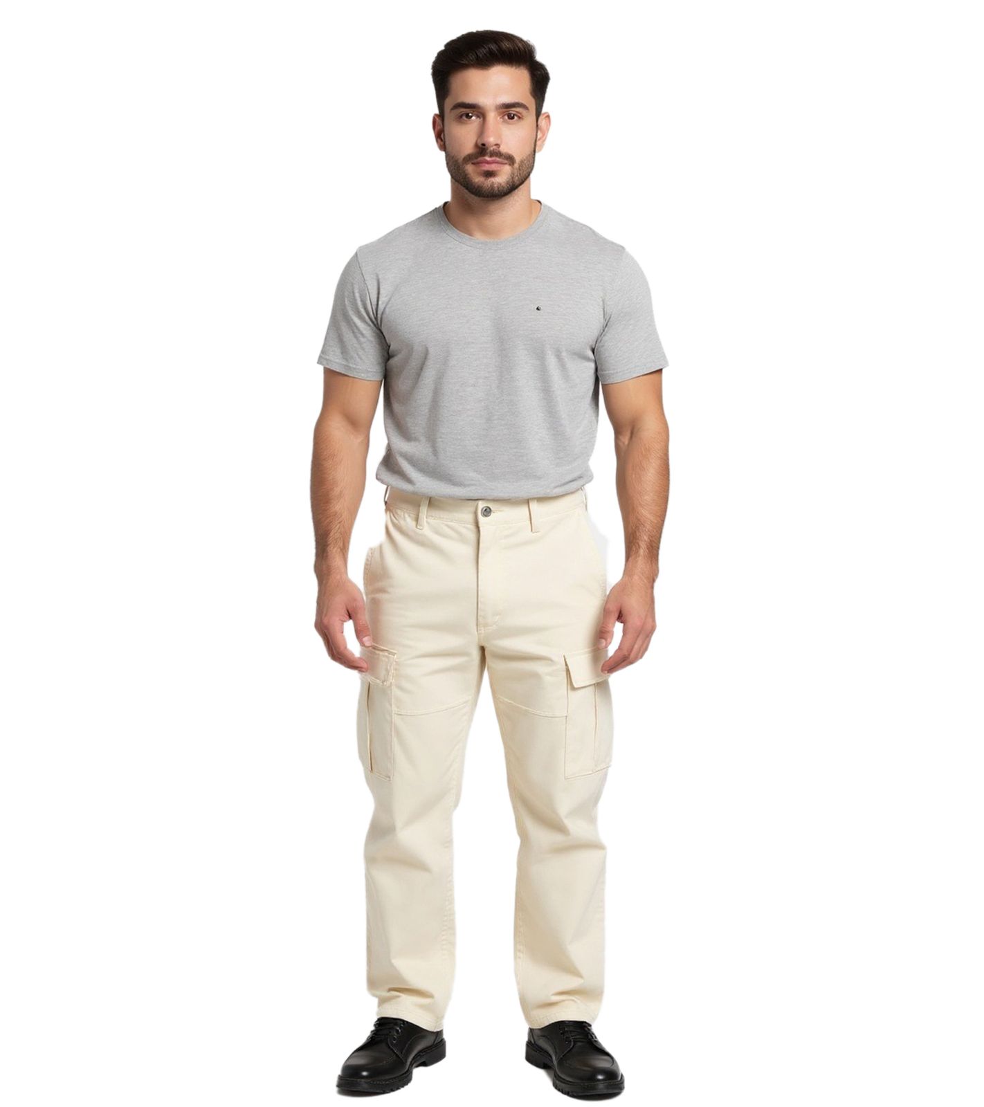 stylische Herren Cargo-Jeans 2 Pocket Style Freizeit-Hose mit vielen Taschen BR-8000-1000 Beige