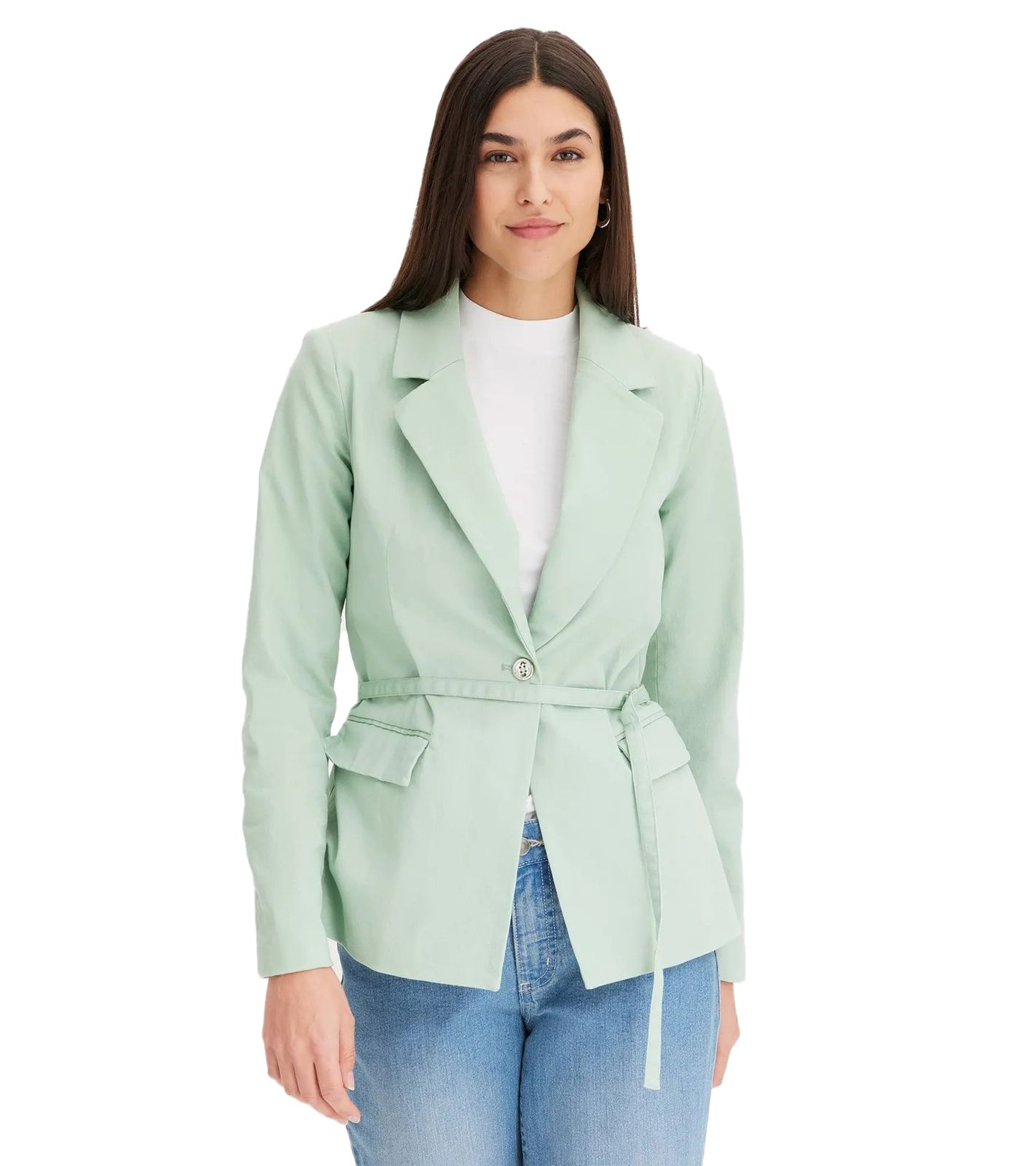 stylischer Damen Ausgeh-Blazer Herbst-Blazer Business-Blazer Baumwoll-Blazer 940514 Mint