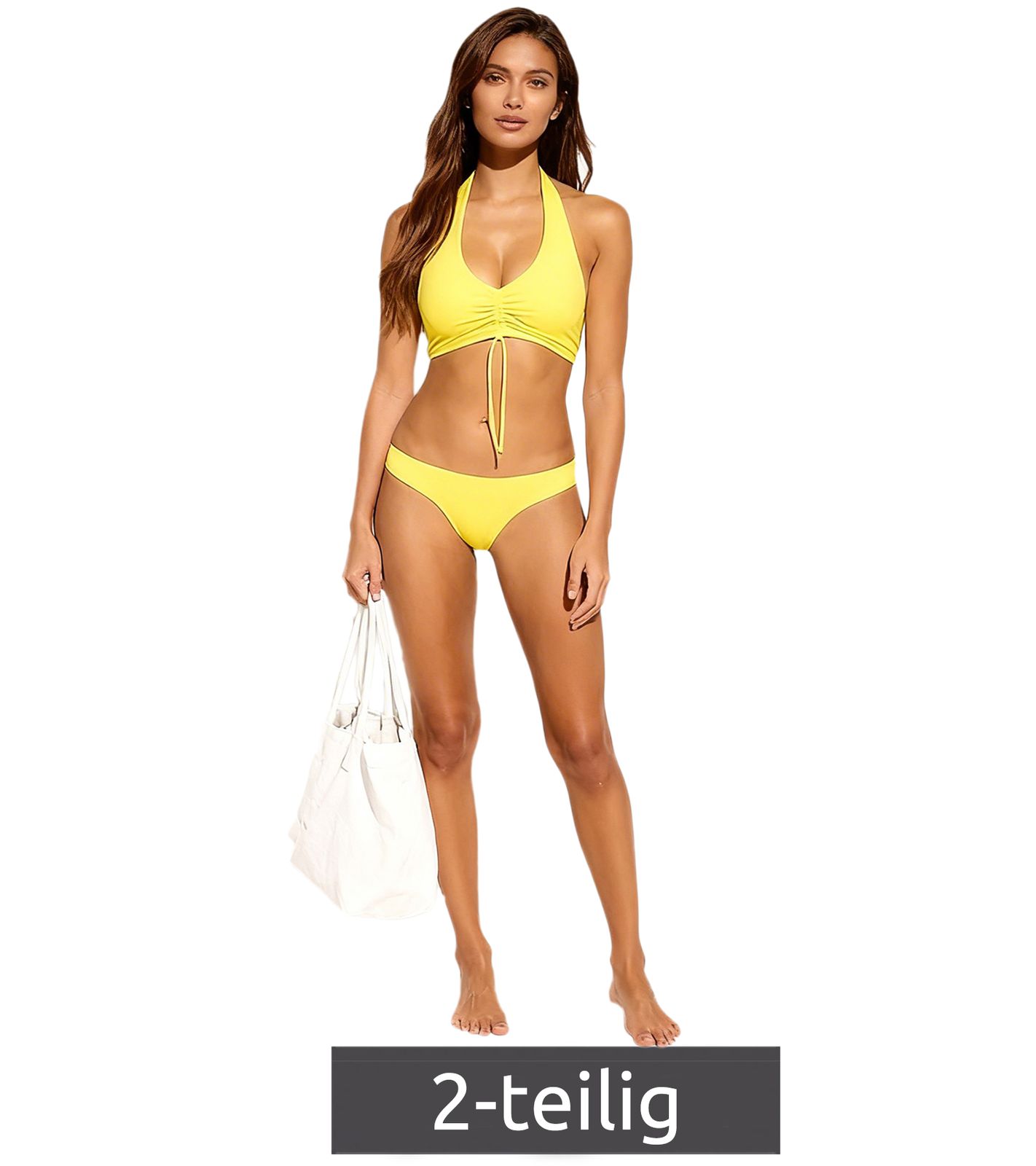 Stylisches 2-teiliges Damen Bikini-Set modische Badebekleidung für Strand & Sommer 931870 Gelb