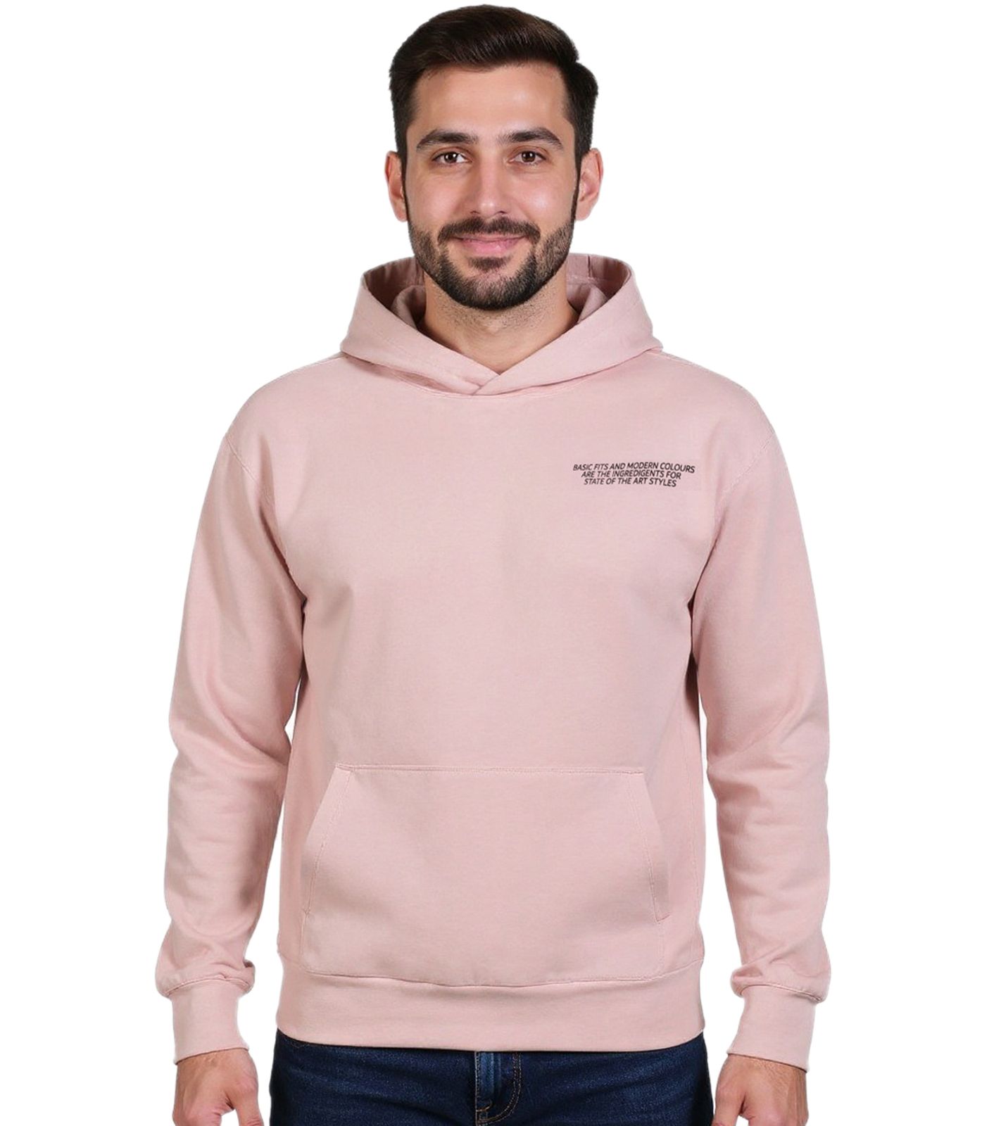 SUBLEVEL Herren Kapuzen-Pullover Baumwoll-Hoodie mit Eingriffstaschen Sweater H10014T21326A1 13300 Rosa