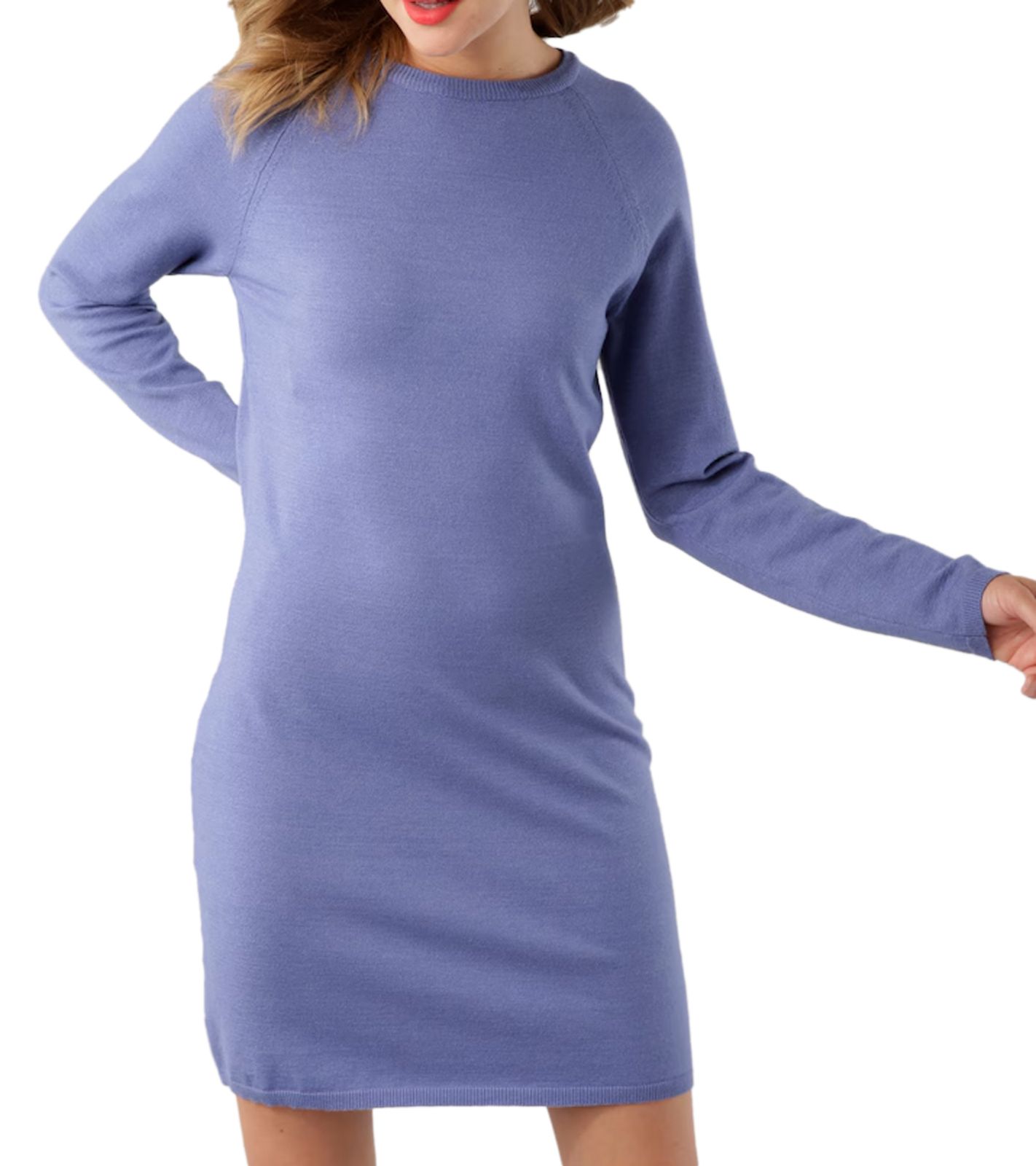 Tamaris Damen Midi-Kleid Sommer-Kleid modisches Langarm-Kleid 95920428 Blau