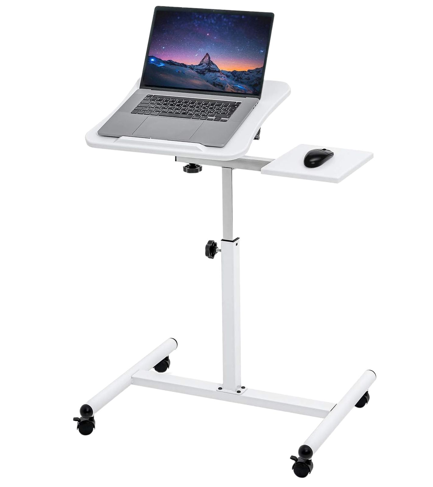 Tatkraft Bianca Laptop-Tisch höhenverstellbarer Arbeits-Tisch mit Mausablage Bett-Tisch 45x40cm 15708 Weiß