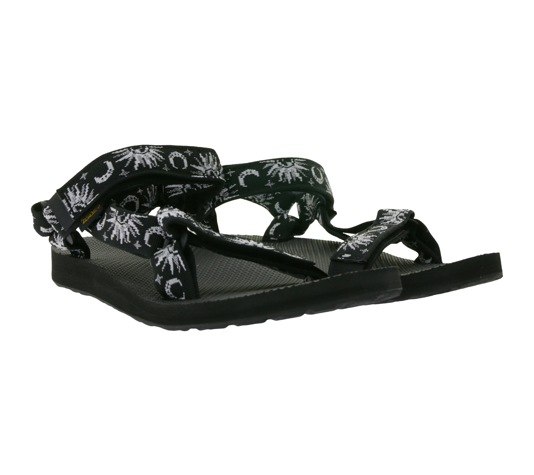 TEVA Original Universal Damen Trekking-Sandale nachhaltige Sommer-Sandale mit EVA-Gummisohle Outdoor-Sandale 1003987 Schwarz/Weiß