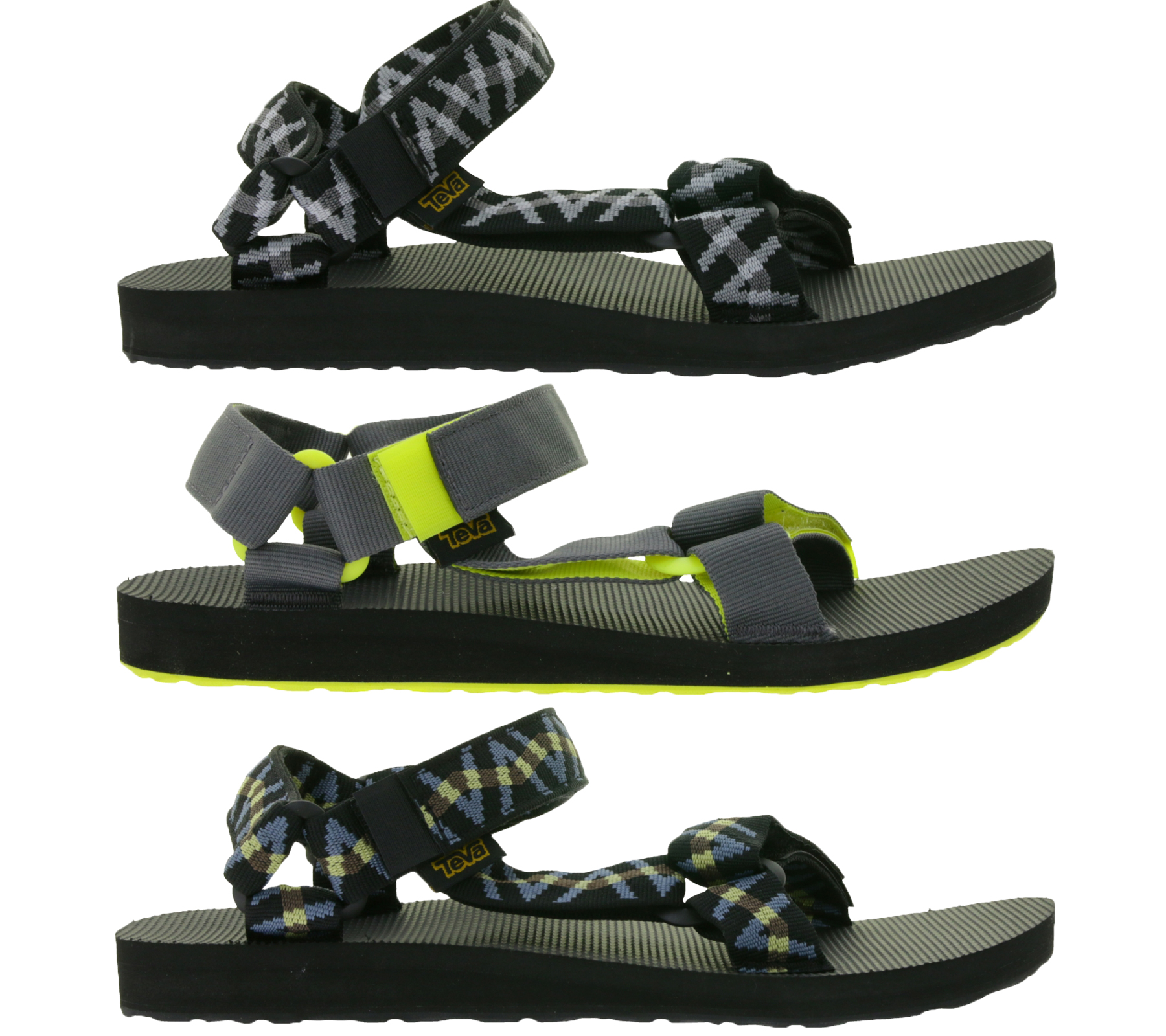 TEVA Original Universal Herren Trekking-Sandale nachhaltige Sommer-Sandale mit EVA-Gummisohle Outdoor-Sandale 1004006 Schwarz/Blau, Schwarz Grau oder Schwarz/Grau/Grün