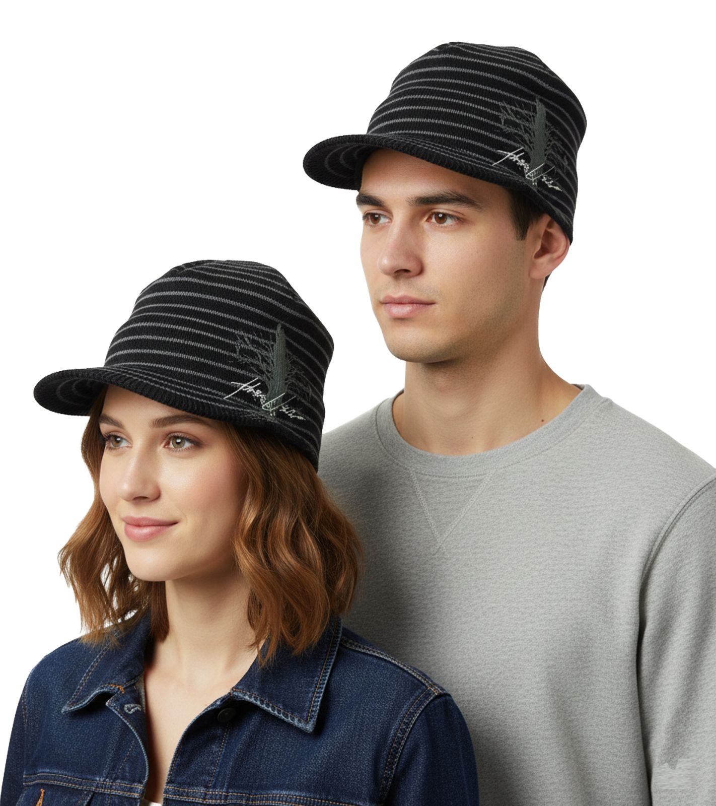 The Used Unisex Rockband Schirm-Mütze stylische Schirm-Beanie Freizeit-Mütze KC101864TUD Schwarz/Grau