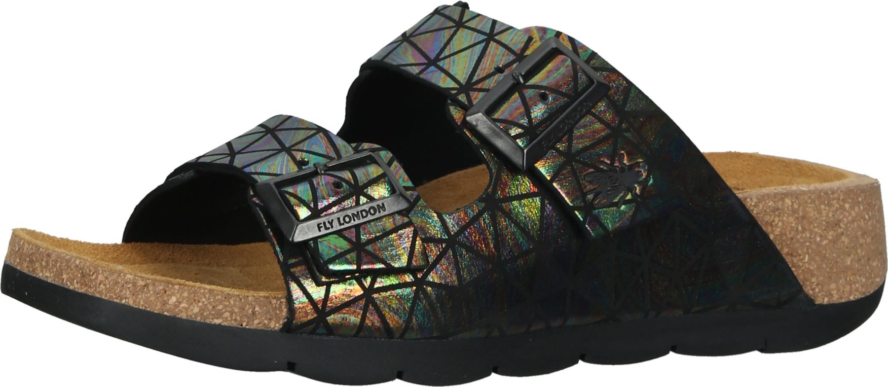 Trendige FLY London Pantoletten Schlupfschuhe für Damen P144721 011 Schwarz