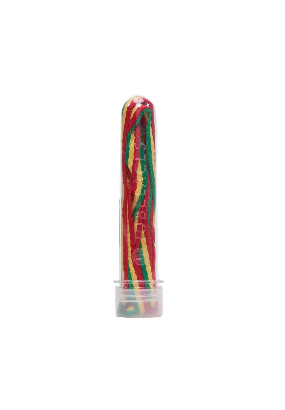 TubeLaces White Flat Schnürsenkel rasta