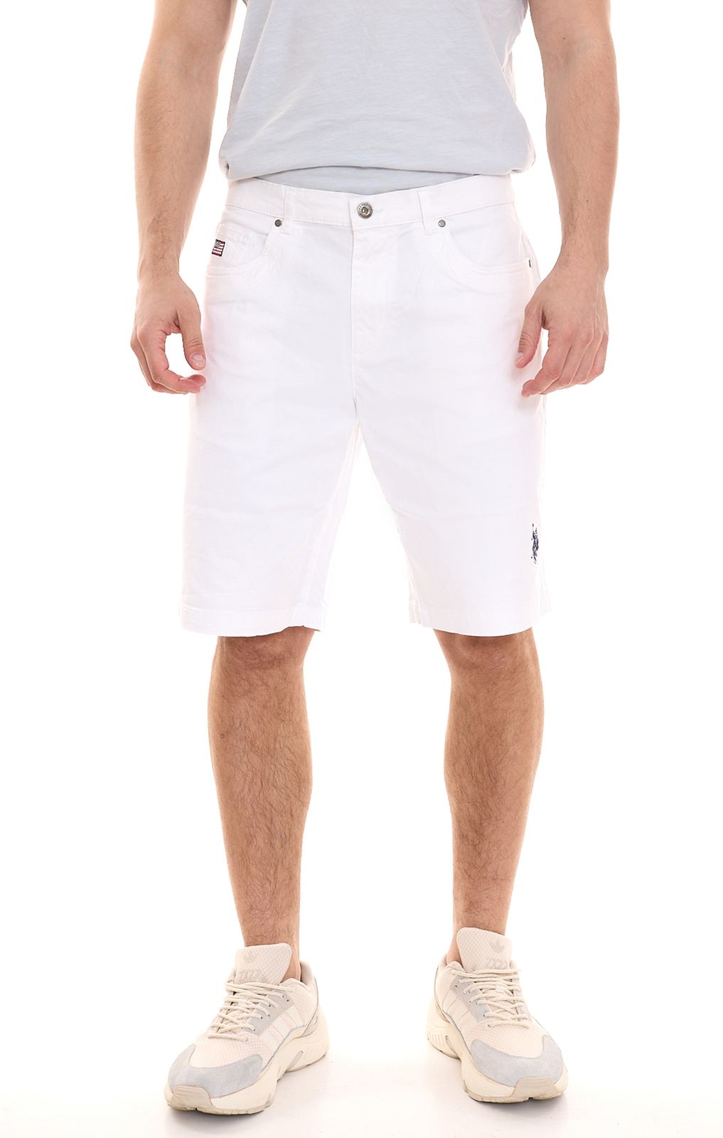 U.S. POLO ASSN. Abel Herren Chino-Shorts nachhaltige Baumwoll-Bermuda Große Größe 157 59799 52940 401 Weiß