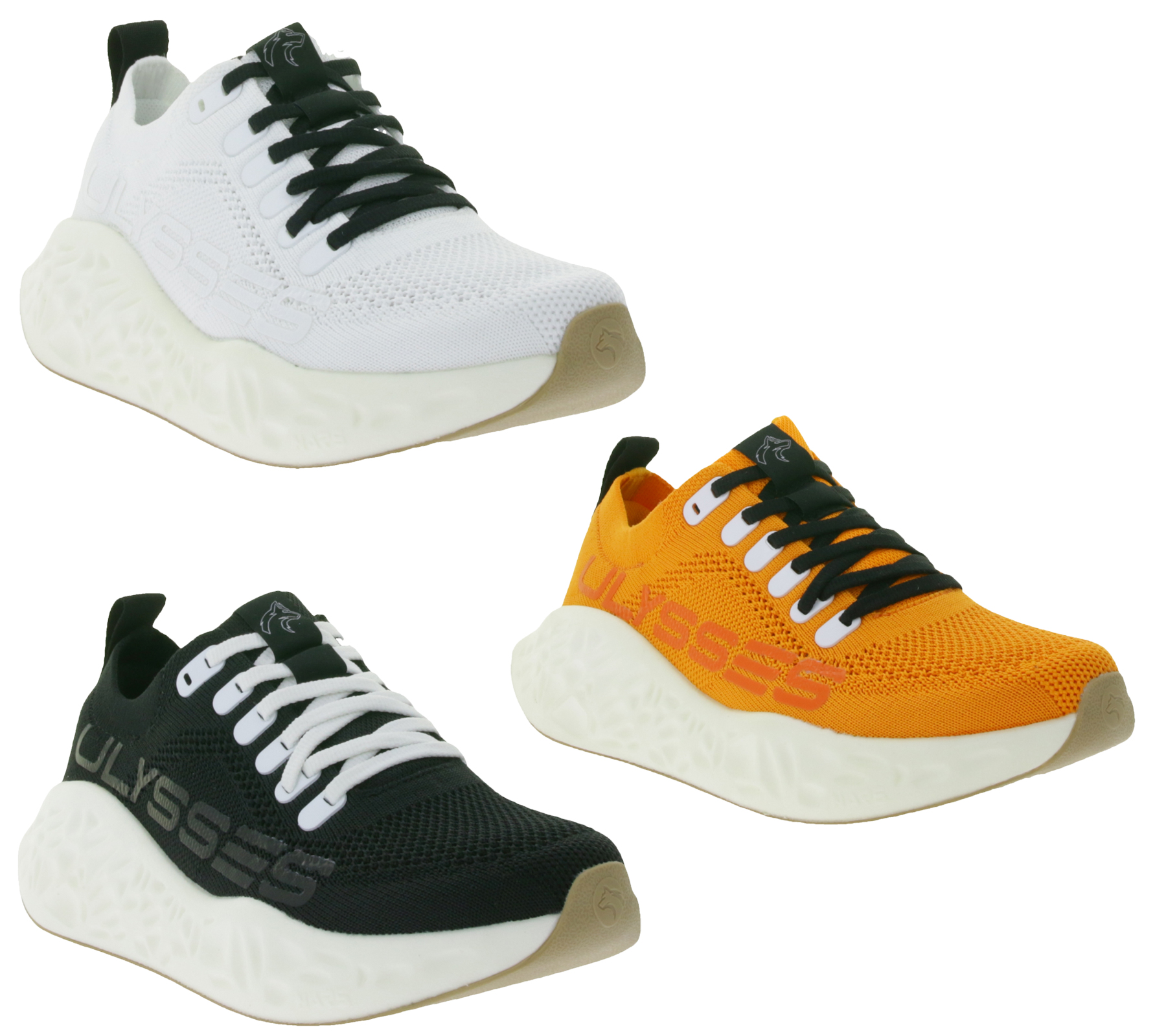 ULYSSES Honi Lauf-Schuhe mit Adaptive Running System Sneaker Fitness-Schuhe Schwarz, Orange oder Weiß