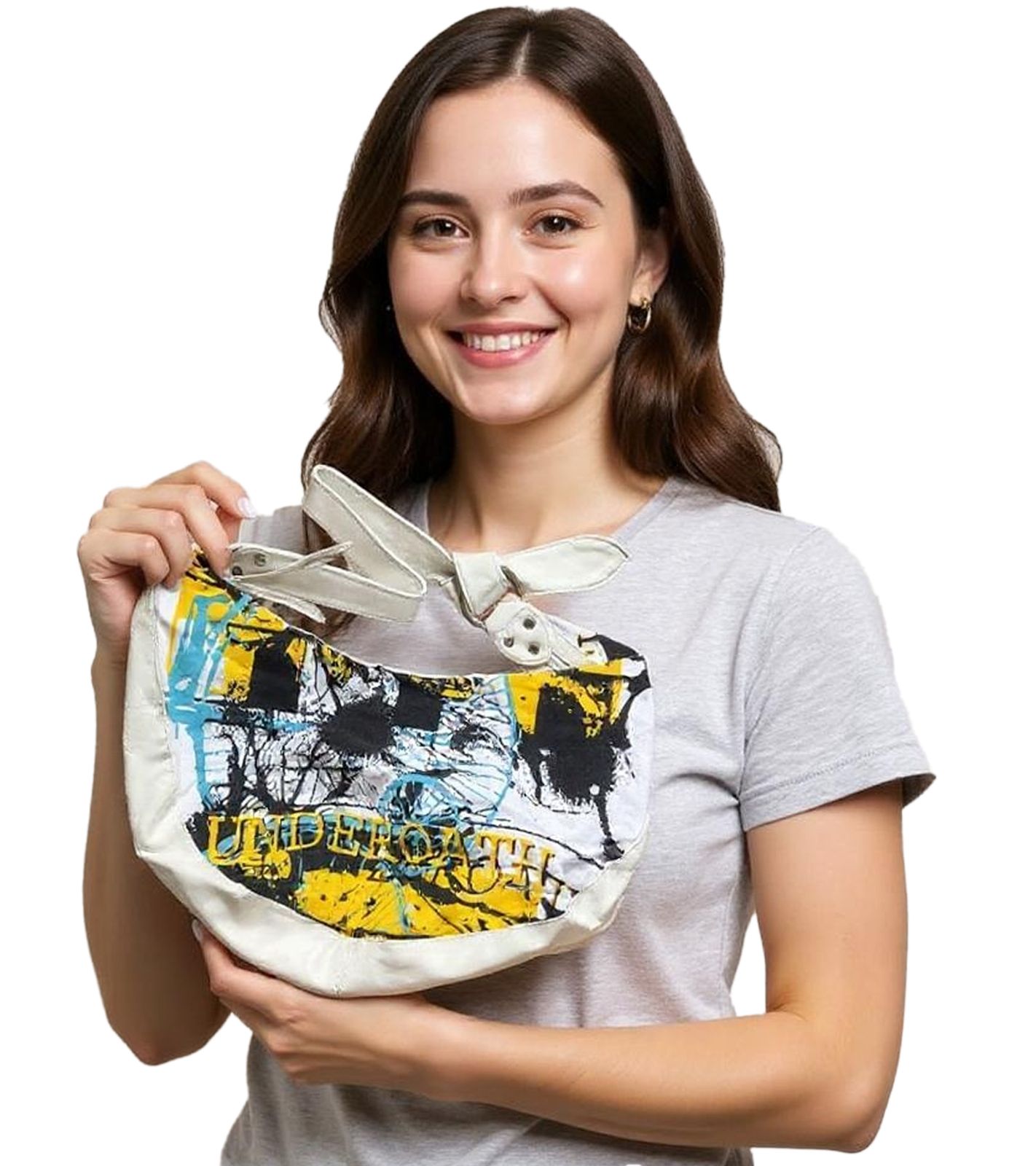 Underoath Metalcore-Band Umhänge-Tasche stylische Einkaufstasche Fan-Artikel LB109813UNDO Blau/Gelb/Schwarz/Weiß