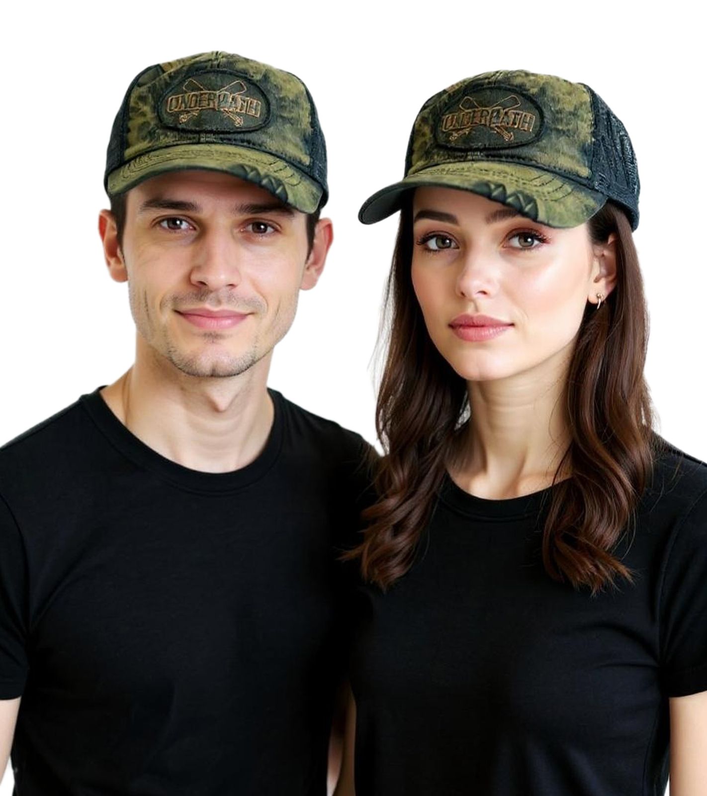 Underoath Unisex Metalcore-Band Trucker-Cap mit atmungsaktiven Mesh-Einsatz Baseball-Cap TC108718UND Braun/Schwarz