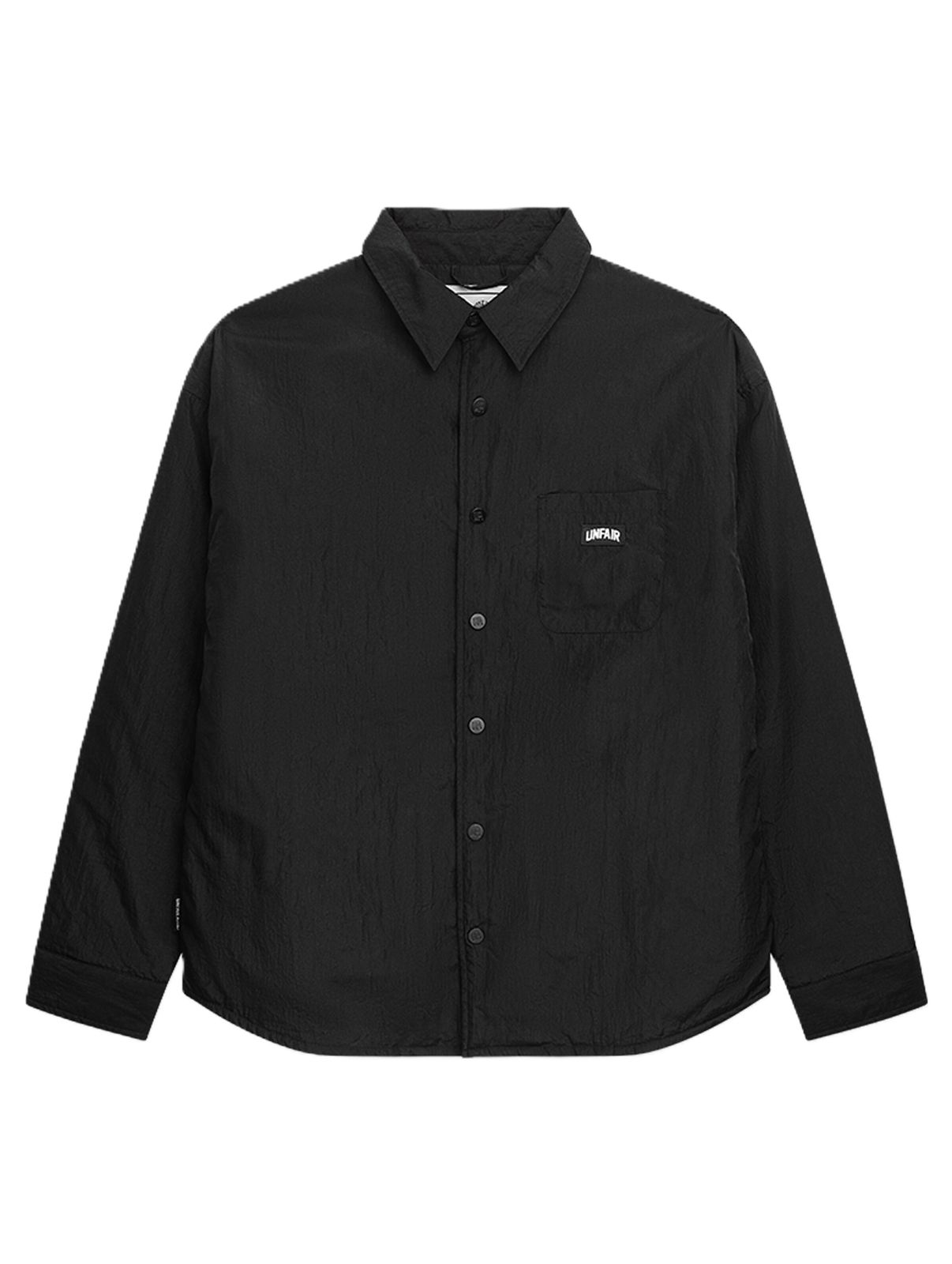 UNFAIR ATHLETICS Selected Herren Übergangs-Jacke mit durchgehender Knopfleiste Freizeit-Jacke Schwarz