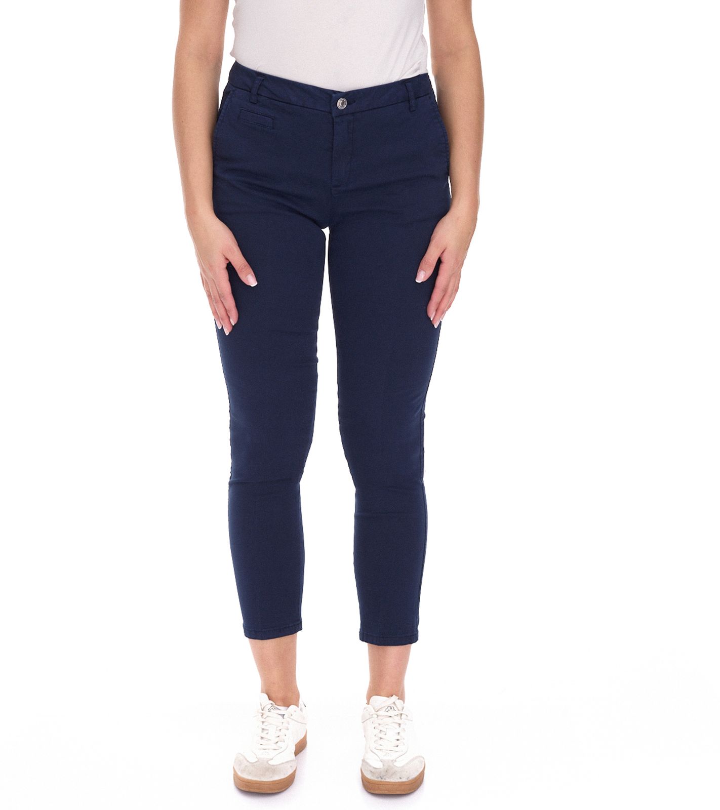 UNITED COLORS OF BENETTON Damen Stoff-Hose Baumwoll-Hose Chino-Hose 29990356 Dunkelblau