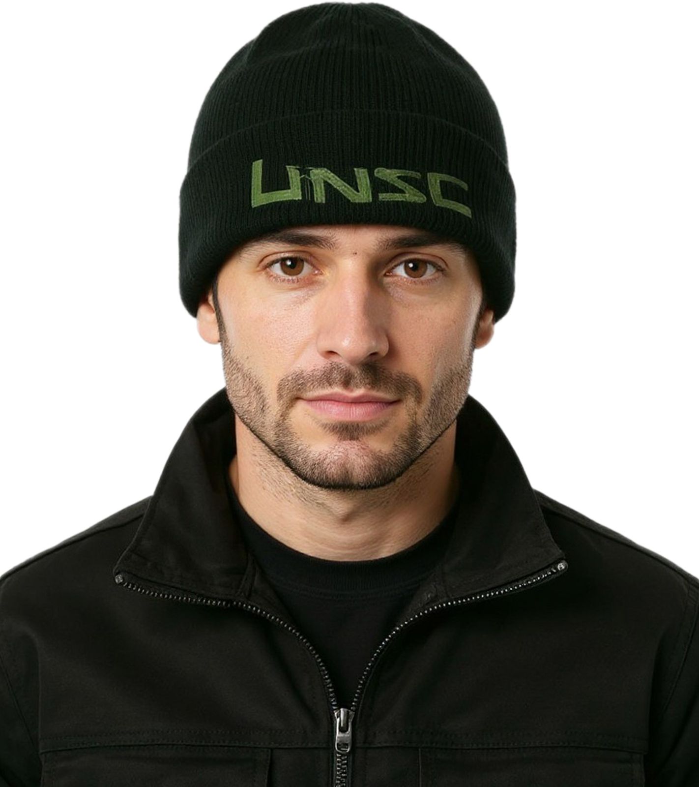 UNSC Unisex Beanie Baumwoll-Mütze im klassischen Schnitt KC160562HLO Schwarz/Grün