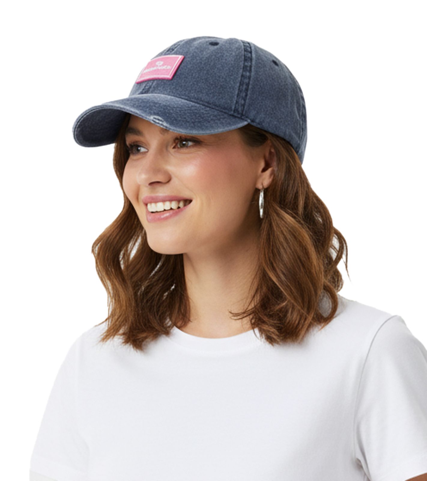 verwaschene ZWILLINGSHERZ Basic Classic Base-Cap mit Logo-Patch Baumwoll-Cap justierbare Cappy Schirm-Mütze 4603M K25357-6 Navy-Blau