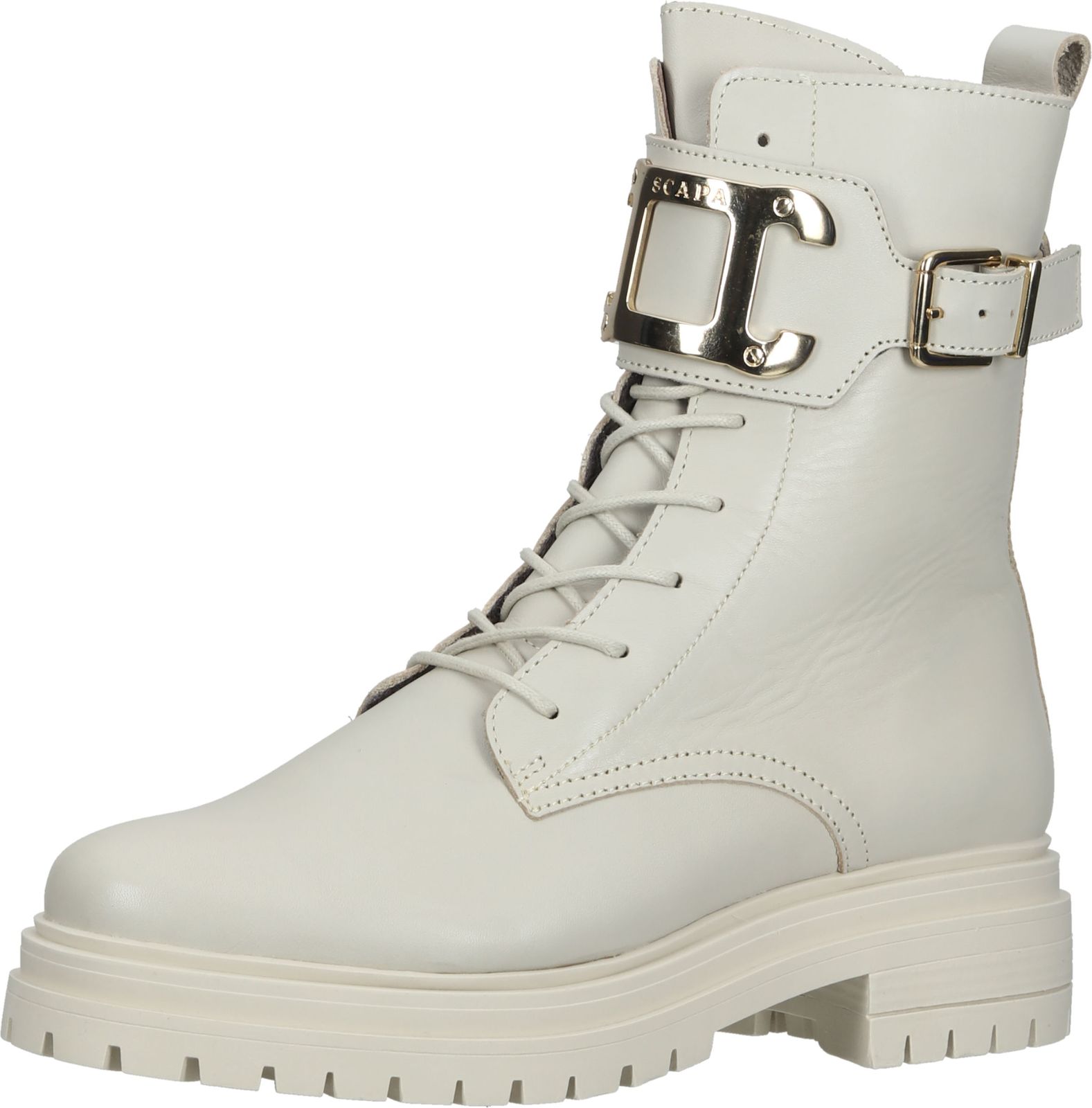 Vielseitige SCAPA Stiefelette Schnürschuhe für Damen 21/6699 110 Beige