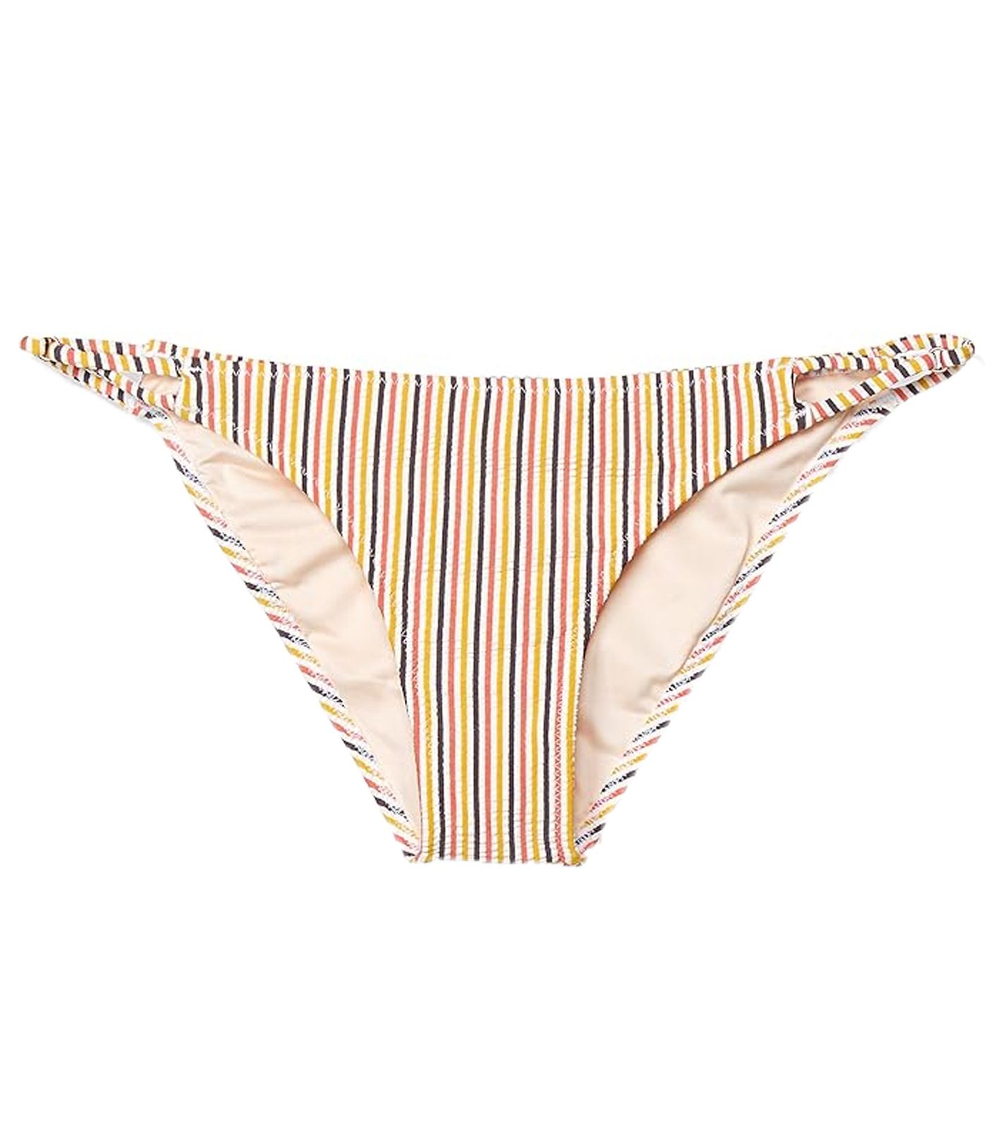 VOLCOM E'Ry Minute Hipster Damen gestreifte Bikini-Hose mit seitlichen Cut Outs Bademode O2212003 MLT Bunt
