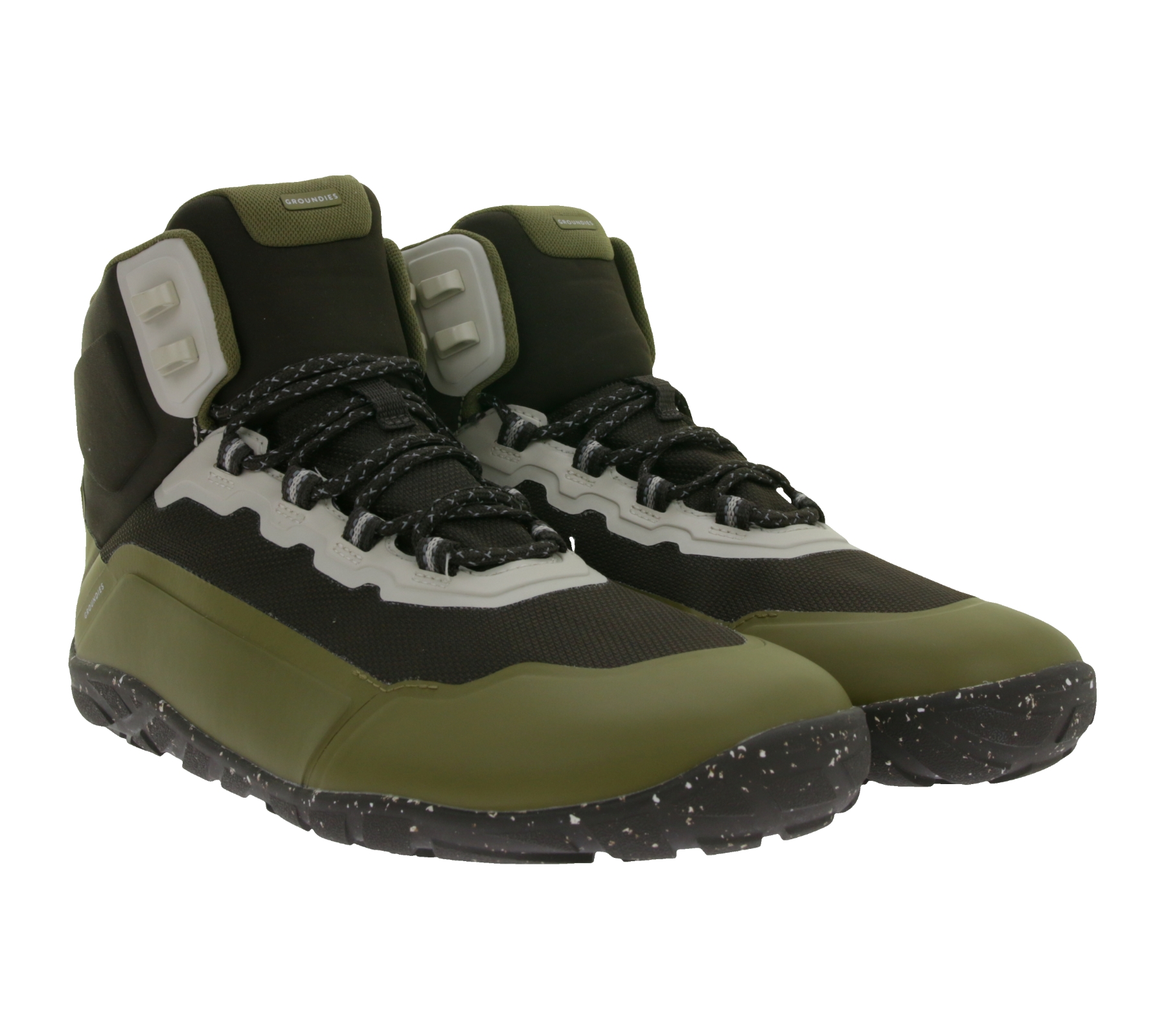 wasserdichte GROUNDIES Barfußschuhe All Terrain High 2.0 Damen High -Top Hiking Sneaker mit TrueSense Sohle GND-130258-38 Braun