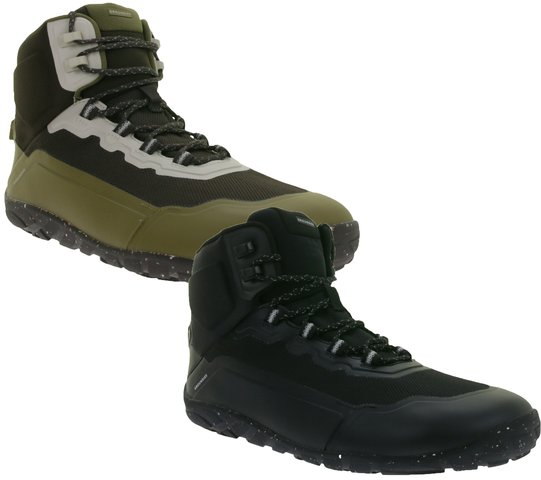 wasserdichte GROUNDIES Barfußschuhe All Terrain High 2.0 nachhaltige Herren Trekking Sneaker mit TrueSense und Wechselfußbett GND-230258 Braun oder Schwarz
