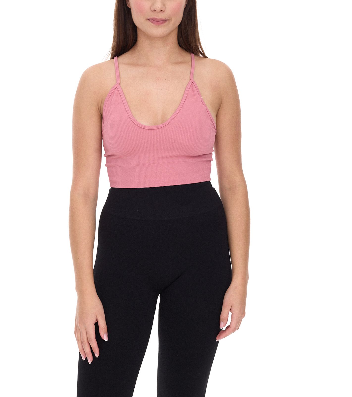 YOU DO YOU Damen Sport-BH Sport-Bustier nahtloses Sport-Oberteil Yoga-BH 904951 Alt-Rosa
