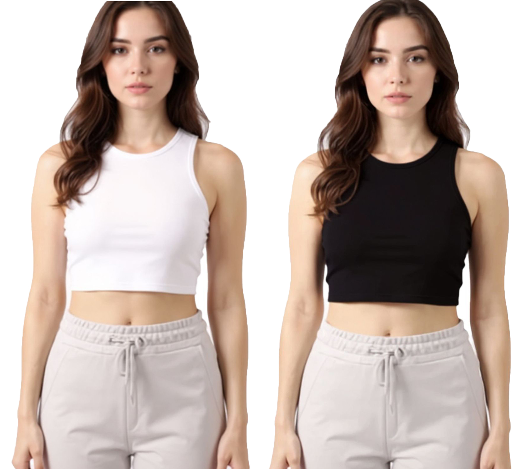 ZEGY Damen Crop-Top Tank-Top geripptes Baumwoll-Shirt ärmellos 1085 Schwarz oder Weiß