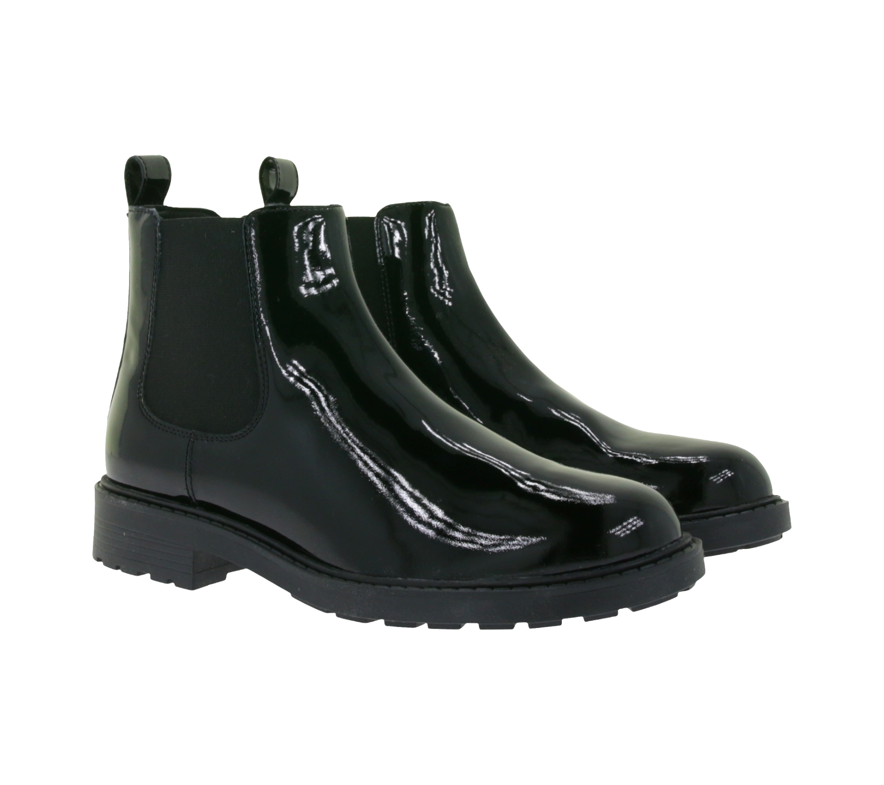 Zeitlose Clarks ORINOCO2 LANE Damen Lack-Stiefelette Ankle-Boot Chelsea-Boot 26163622 Schwarz