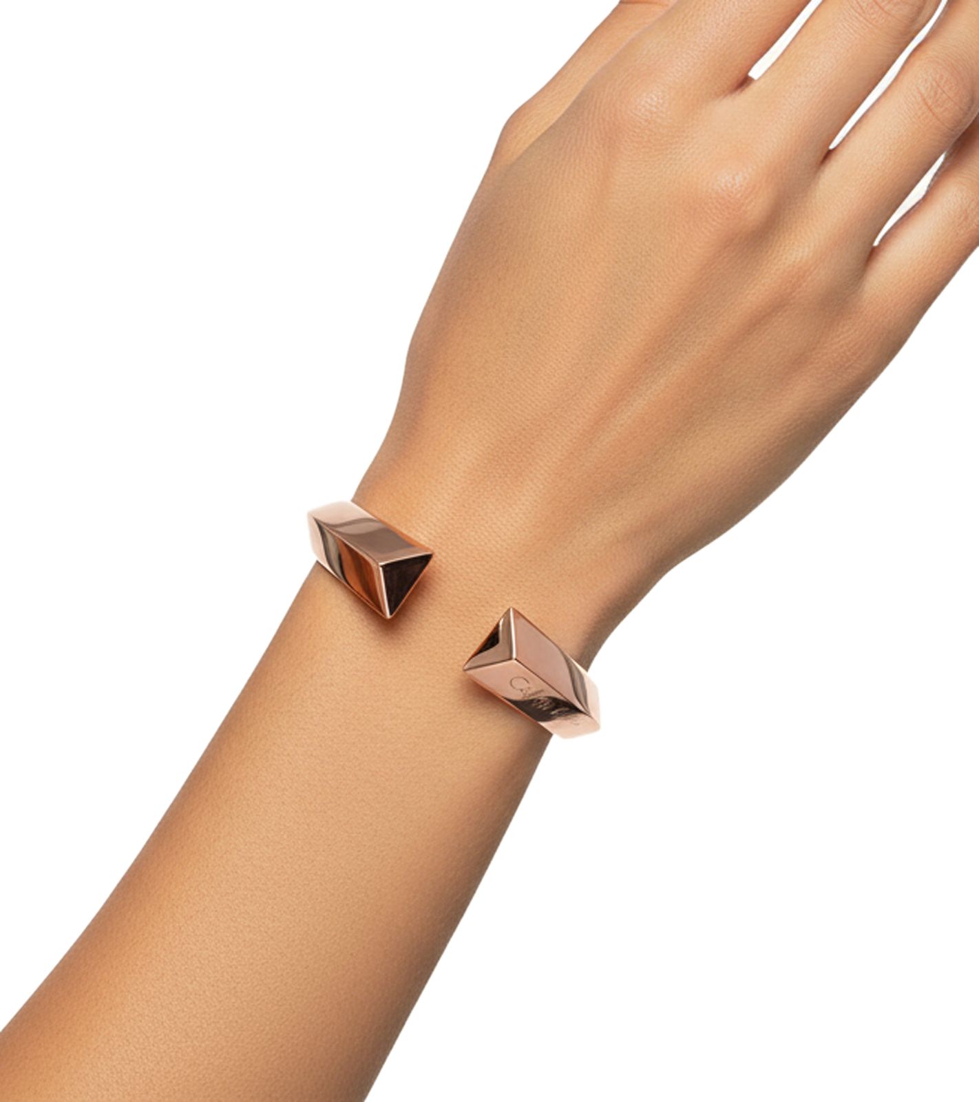 Zeitloser Calvin Klein Damen Armreif aus Edelstahl Armband Eleganter Arm- & Handgelenk-Schmuck Größe XS KJ4TPD1001 Rosegold