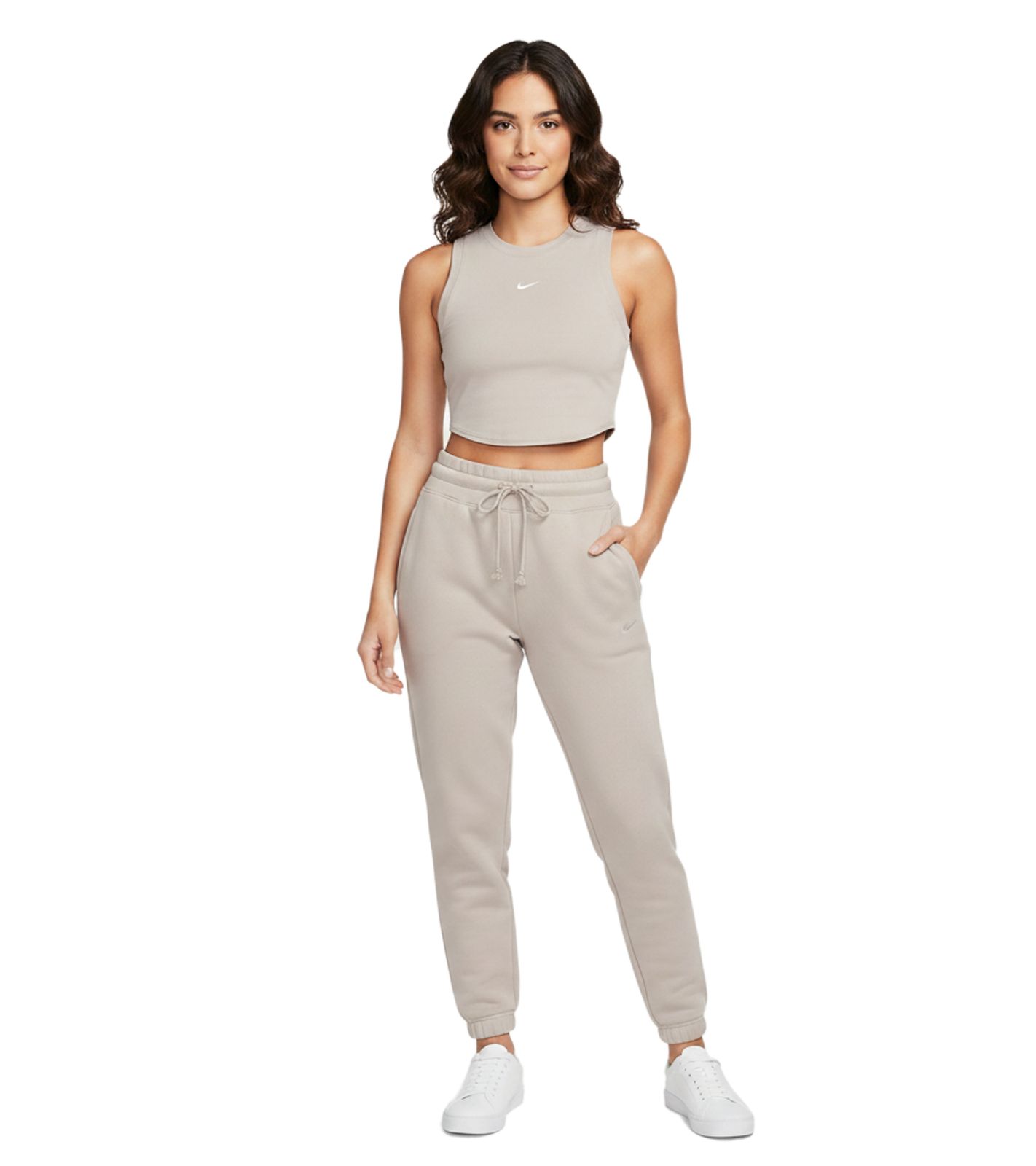 zeitloses NIKE Sportswear Essentials Damen Crop-Top Tank-Top Sport-Shirt Trainings-Shirt FB8279-019 Beige